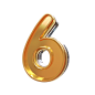 psd_golden_style_3d_number_6