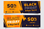 Black friday banners in flat design Free Vector