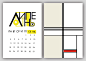 Calender design : calendar design, inspired by Piet Mondrian,  neoplasticism