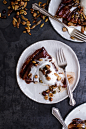 Nutella Banana Tarte Tatin with Cinnamon Sugar Roasted Pumpkin Seed Hazelnut Crunch