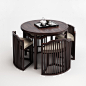 新中式茶桌椅组合 现代中式全实木餐桌 圆桌洽谈桌样板房家具定制-淘宝网