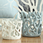 米子家居 树脂珊瑚工艺品 客厅装饰摆设 鲸湾珊瑚烛台杯