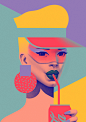 bold colorful Fashion  inspiration modern popart portrait Unique vivid