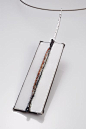 Kate Cathey - sterling silver, copper, enamel, divided pendant