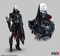 Kalaveraz DeathHead Squad , Fred Rambaud : Always fun to do some assassin/merc/bounty hunter type of characters. Tried out some 2d-3d process on this one based on what I 've learned from my 3D artist friends and co-workers along the years. Kinda looks lik