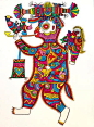 【 安塞农民画：“东方的毕加索”】
—— 安塞农民画构图奇美，想象力丰富，手法大胆，色彩效果十分明显， 具有独特的艺术效果，被誉为“东方的毕加索”。