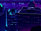Mirage_series_23 80s vector retro gradient animation game blade runner cyberpunk skyline city futur neon illustration
