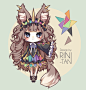 Point Auction Adoptable ~ Rainbow Fox [CLOSED] by Rini-tan on deviantART