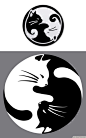 Yin Yang lucky cat tattoo