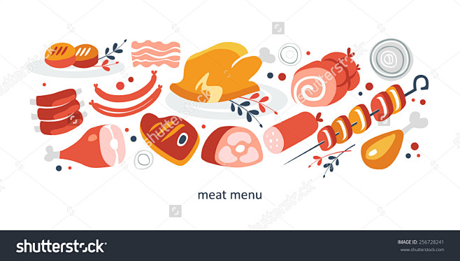 肉类菜单收藏-食品及饮料,物体-海洛创意...