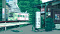 从2011年开始，日本动画艺术家丰井祐太用80、90年代的8bit游戏机风格的Gif动画，来描述日常生活的画面：一个小姑娘在雨棚下给植物浇水、轻轨上每个人都在看手机连眼镜都在闪光、温柔的雨落在街道上、樱花树下看城市悄然运转……#求是爱设计#