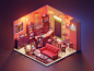 Central Perk friends fanart diorama lowpolyart low poly isometric lowpoly blender illustration 3d