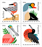 Coastal Birds, Postcard rate | USPS Stamps. June, 2015.   I personally love the look and color of these stamps.: 