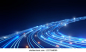 Стоковая иллюстрация: High Speed Light Streaks internet data, blue colour, glow lines, background