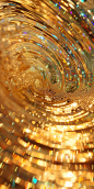 A golden light and shimmering stripes, with rich and colorful turbulence and festive atmosphere, sparkling water reflection, Petrina Hicks, spiral voids --ar 1:2 --style raw --v 6