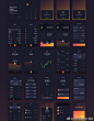 一组深色版的区块链、加密货币类的手机App界面设计