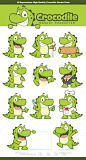 12 Expressions crocodile or alligator mascot character, High quality vector character mascot illustration. Fully customizable in A
