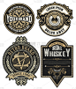 Set of 4 labels or badges for packing