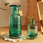 四月。清新简约通透蓝色 玻璃花插瓶 水培植物瓶 大小号 zakka的图片