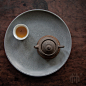 竹+ 水泥盘子 创意茶盘 个性壶承 托盘 手工茶盘 干泡茶盘 水果盘