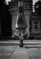 Shaolin Monk doing headstand