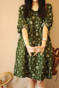 日本原单柔软棉麻印花长裙连衣裙印花连衣裙，长裙，碎花连衣裙