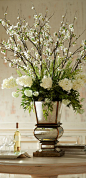 Ivory Arrangment in Mirrored Planter: 