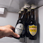 BottleLoft magnetic bottle hanger for your refrigerator