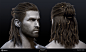 Alexios' Hair (Assassin's Creed Odyssey), Stephanie Chafe : Alexios' hair with matted locks was a good challenge! Modeled with classic cards and placed using a spline tool in 3dsMax. 

Polycount is 80k tri, then optimized to 60k tri for in-game.

Alexios 