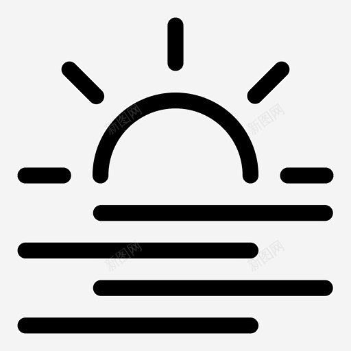 朦胧的太阳雾霾图标 标志 UI图标 设计...