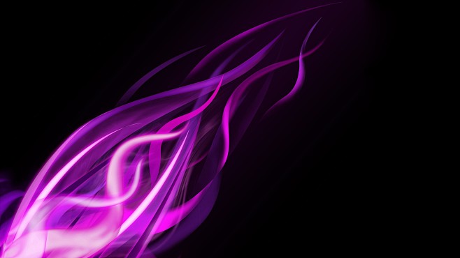 抽象的紫色波浪线图形黑色背景矢量艺术 -...