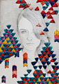 Embroidered drawings by artist Izziyana Suhaimi