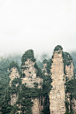 Landscape of mountains in Zhangjiajie. Located in Wulingyuan Scenic and Historic Interest Area which was designated a UNESCO World Heritage Site in China.