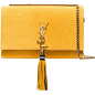 Saint Laurent Yellow Kate Monogram Suede Shoulder Bag