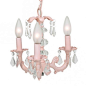 THE WELL APPOINTED HOUSE - Luxury Home Decor- Pink Three Arm Stacked Ball Crystal Chandelier : Beautiful things come in small packages! Four stacked glass balls tower in the center of this dainty three-arm pink chandelier. A series of u-drop crystals dang