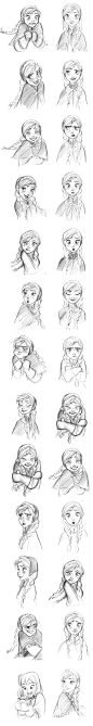 “Anna (Frozen)” Expressions by Jin Kim* | © Walt Disney Animation Studios*  • Blog/Website | (www.disneyanimation.com) • Online Store |  (www.disneystore.com)  ★ || CHARACTER DESIGN REFERENCES™ (https://www.facebook.com/CharacterDesignReferences & htt