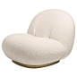 Gubi Pacha lounge chair, Karakorum 001 - pearl gold