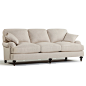 Terrance Natural Ecru Sofa : A sophisticated blend of laid-back and luxe styles, the Terrance collection offers elegant neutrality to transitional living rooms. Invitingly plush with a down and feather blend fill, this relaxing sofa showcases subtly rolle