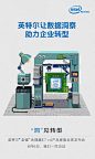 英特尔6月6号在北京做英特尔至强E7v4产品的全球发布会，英特尔商用频道会在发布会前，通过微博在线上与不同合作伙伴账号，做一个发布会的活动预热。
发布会Slogan主题：
英特尔，让数据洞察助力企业转型 | Social Tag #E7洞见转型# 
4张GIF海报突出“洞 见 转 型”四个立体字，其中包含一颗跳动的E7v4芯片。