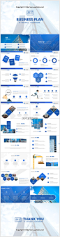 【BLUE】蓝色（二十四）工作报告模板【164】PPT模板 #排版# #色彩#