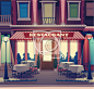 Restaurant retro illustration #yestone# #邑石网# #餐厅 / 酒店#