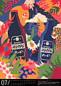 Hoppy Art Land : For the Hoppy Art Land project 3 Day Monk and Hoppy Beverage Company ask different illustrators and artists from around the world to create an artwork inspired by their beer. Since hops are such an important part of the brand the hop shap