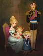 ▣ Frozen (2013) concept art of the royal family, by Cory...