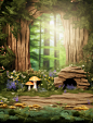 fairy nature photobooth screenshots, in the style of realistic landscapes with soft edges, wood