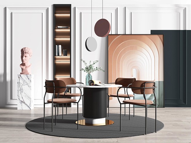 现代北欧餐桌椅组-室内设计-拓者设计吧_...