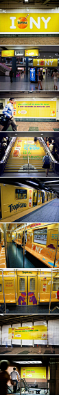 创意广告控：Tropicana果汁户外广告之地铁篇。。
