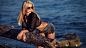 People 1920x1080 women model blonde long hair women outdoors water sunglasses black tops jean shorts dead trees see-through clothing belly women with shades sea smiling closed eyes