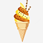 卡通巧克力装饰的甜筒矢量图高清素材 冰淇淋 甜筒 甜食 美食 雪糕 食物 矢量图 免抠png 设计图片 免费下载