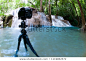 waterfall in thailand,Taking picture of  with camera on tripod.(Focus on the waterfall)