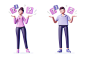 73010点击图片可下载可爱卡通人物购物休闲活动3D商务场景男女图标网页海报设计PS素材 (13)